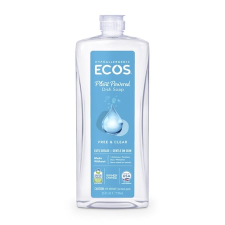 ECOS Free & Clear Scent Liquid Dish Soap 25 Oz